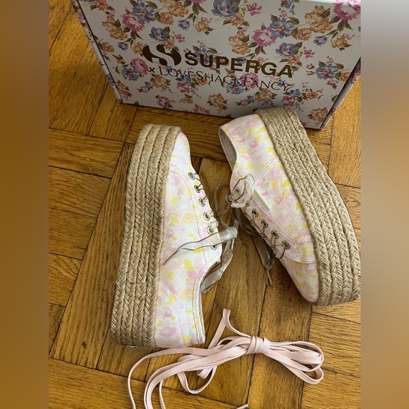 NEW LoveShackFancy x Superga Platform Canvas Sneaker - Picture 7 of 16